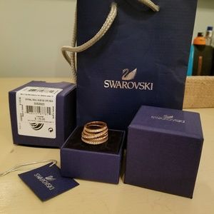 Swarovski crystal rose gold ring